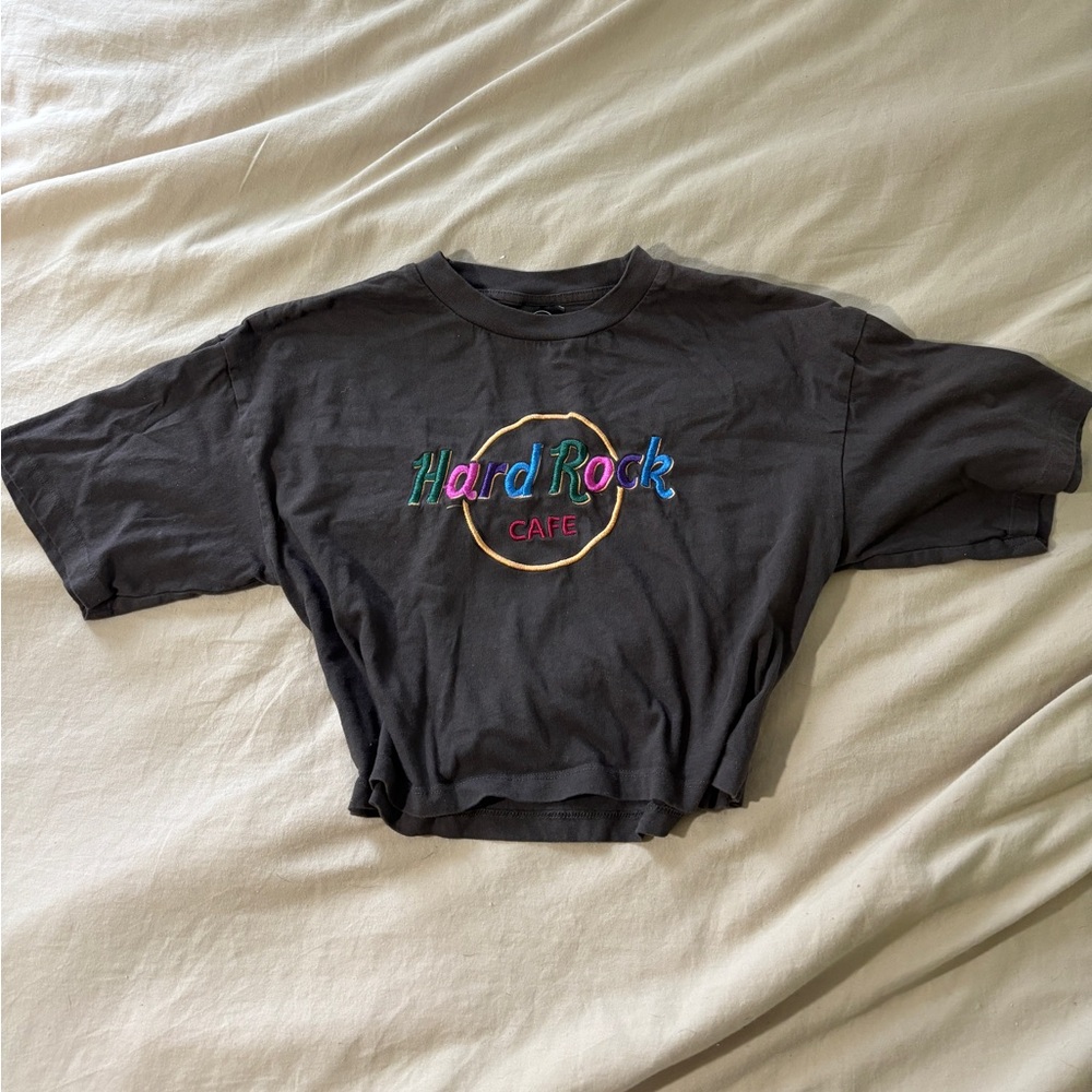 Hard Rock Cafe Black Cropped T-Shirt